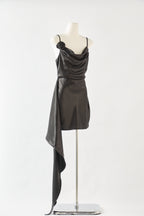 Black silky Short Dress