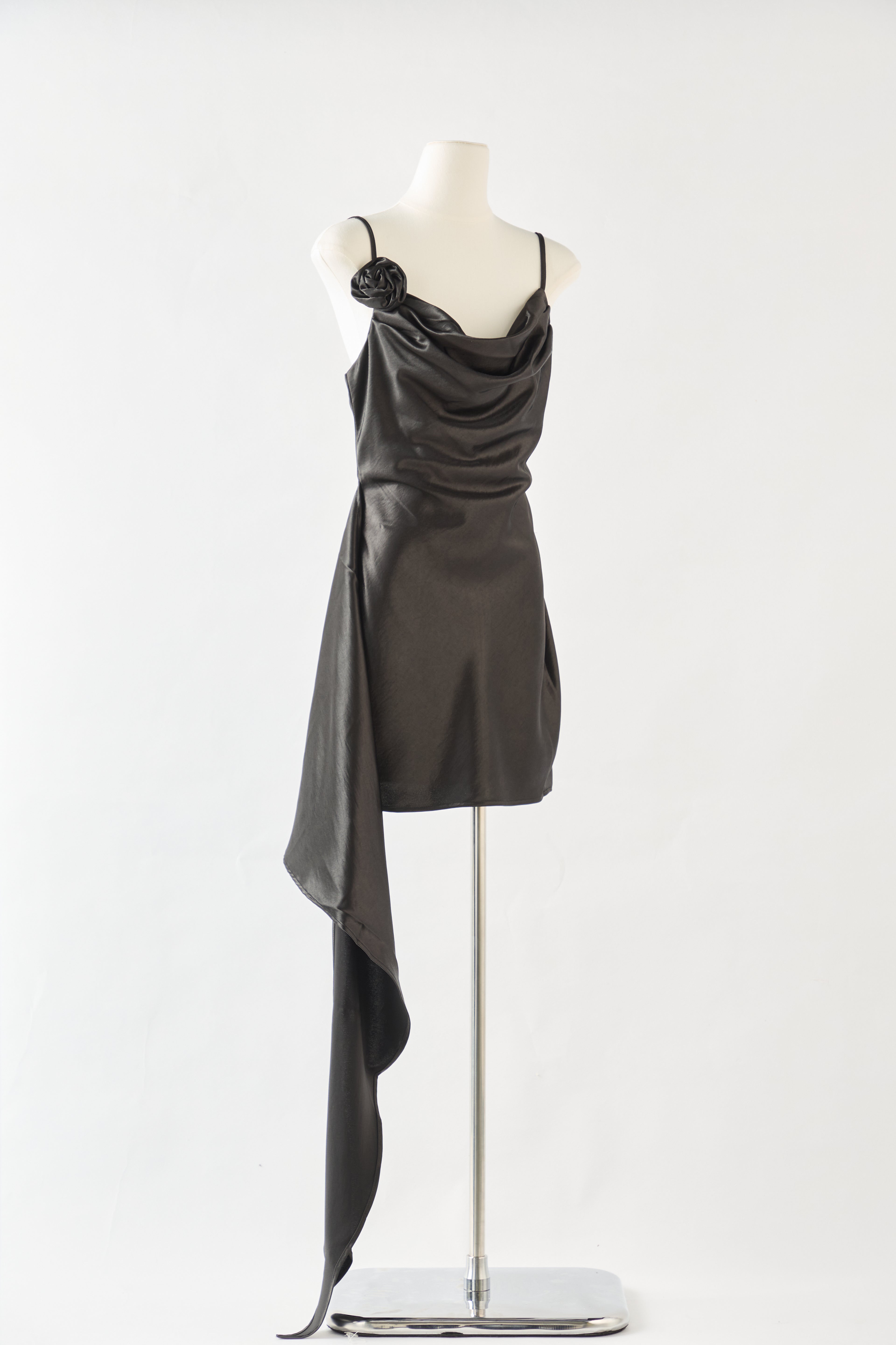 Black silky Short Dress