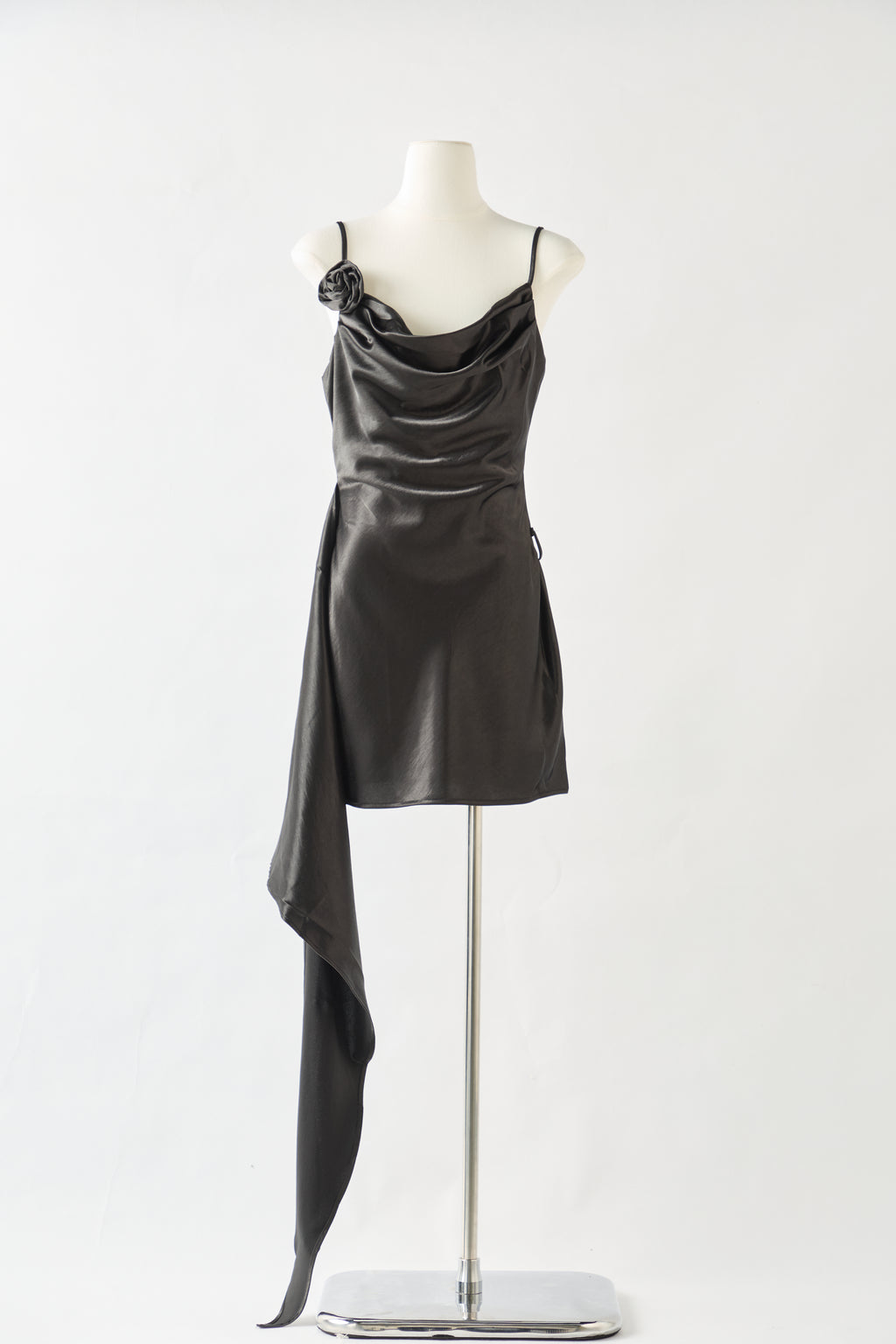 Black silky Short Dress