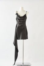 Black silky Short Dress