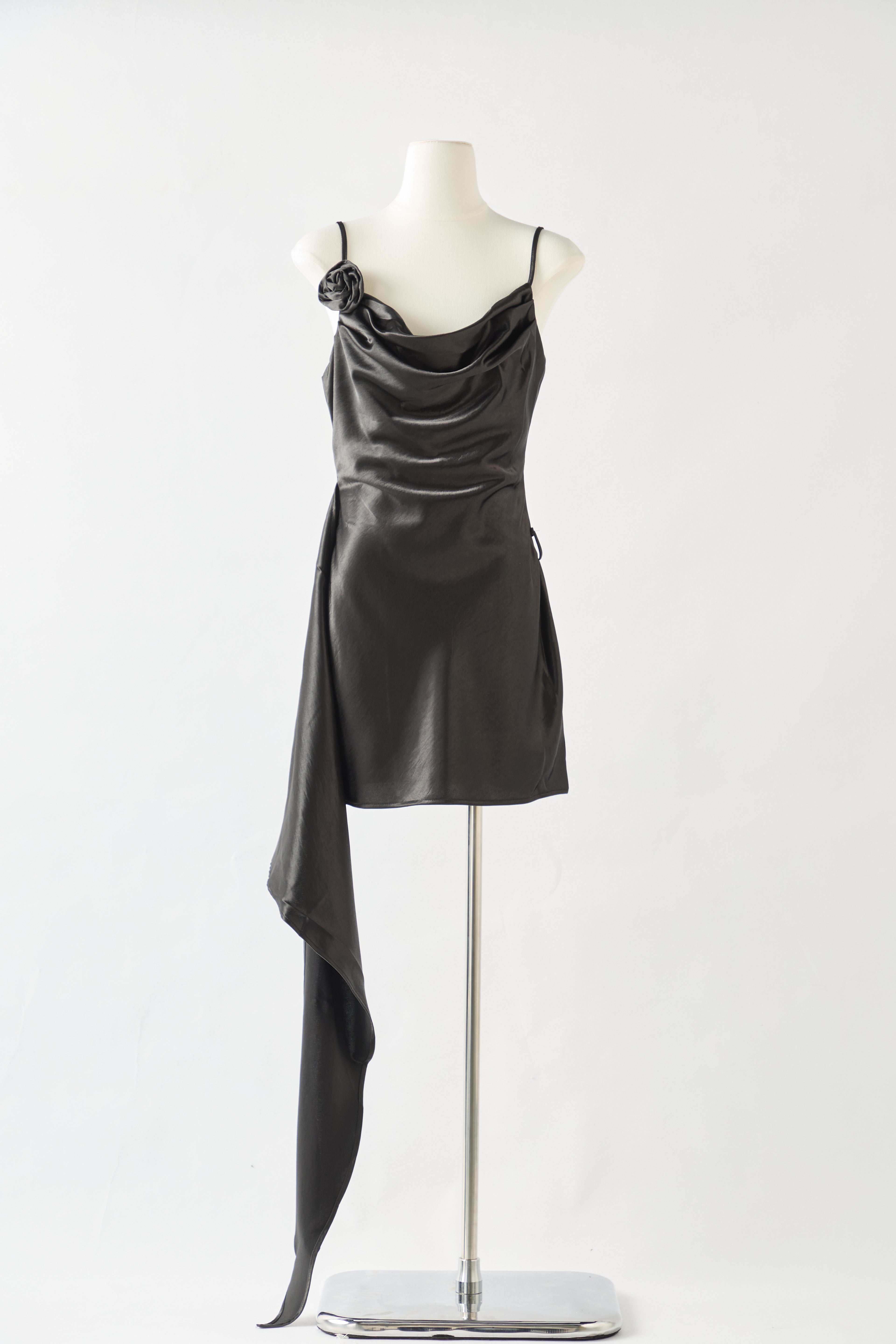 Black silky Short Dress