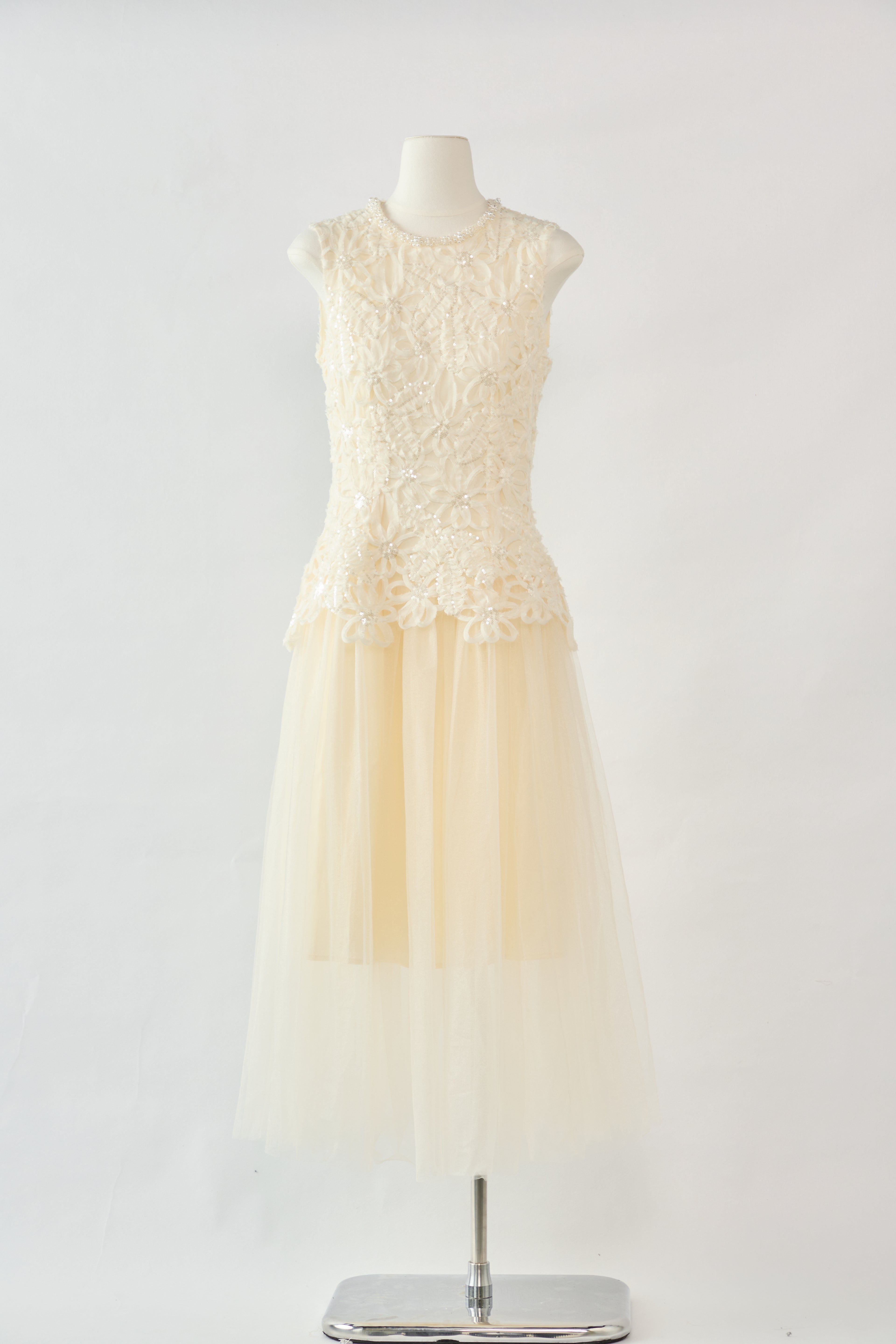 Ivory Half-Lace Dress
