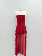 Red Ruffle Singlet Dress