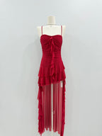 Red Ruffle Singlet Dress