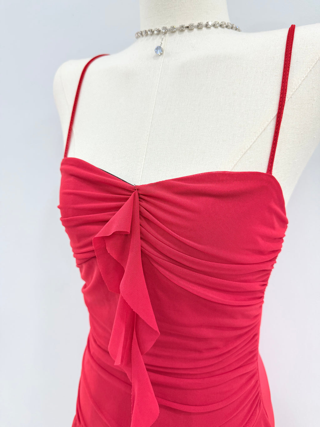 Red Ruffle Singlet Dress