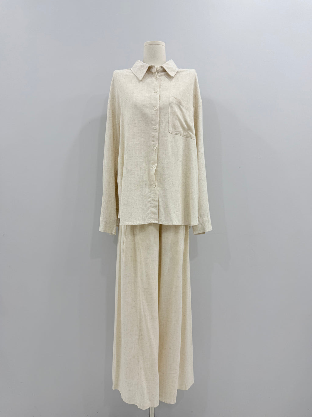 Linen Jacked w/ Wide Pants Set