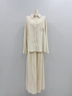 Linen Jacked w/ Wide Pants Set