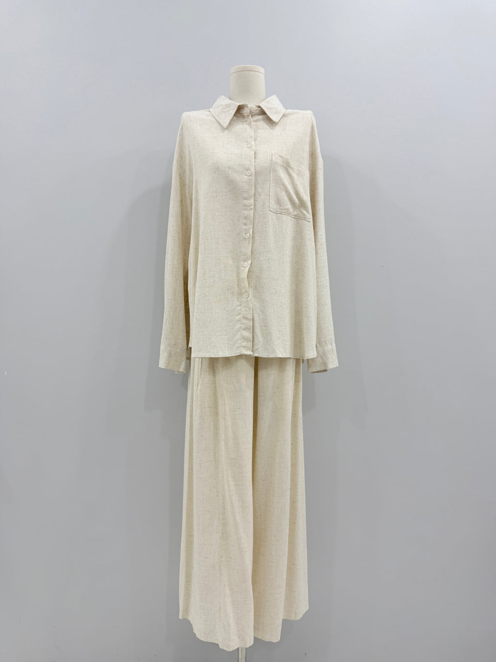Linen Jacked w/ Wide Pants Set