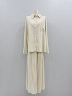 Linen Jacked w/ Wide Pants Set