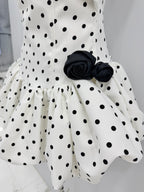 White Dot Stripless Mini Dress